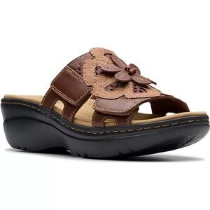 Merliah2 Belle Flower Leather Wedge Sandals